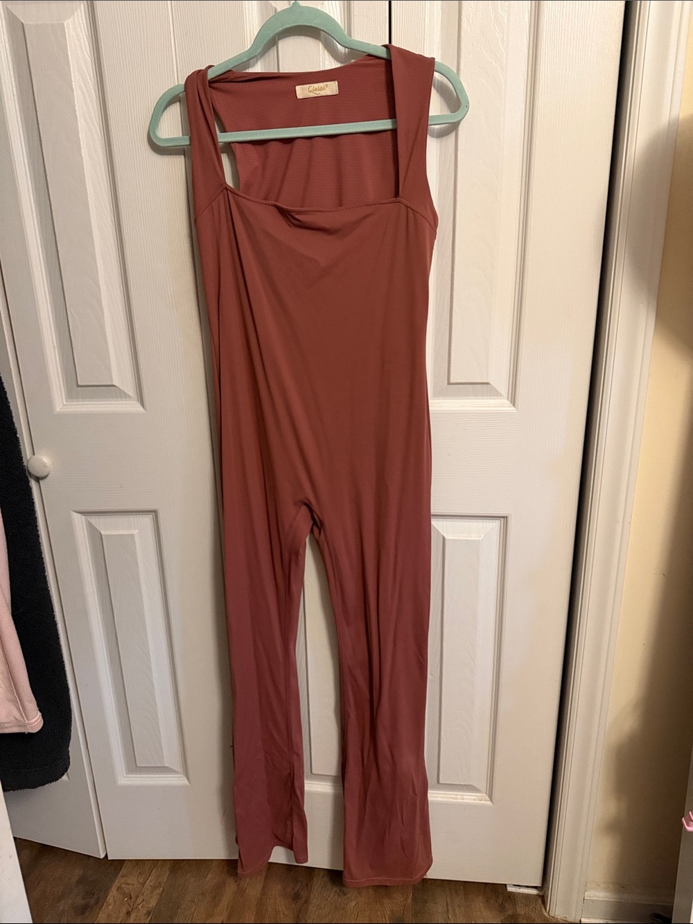 oiselle Dusty Rust Wide-Strap Jumpsuit